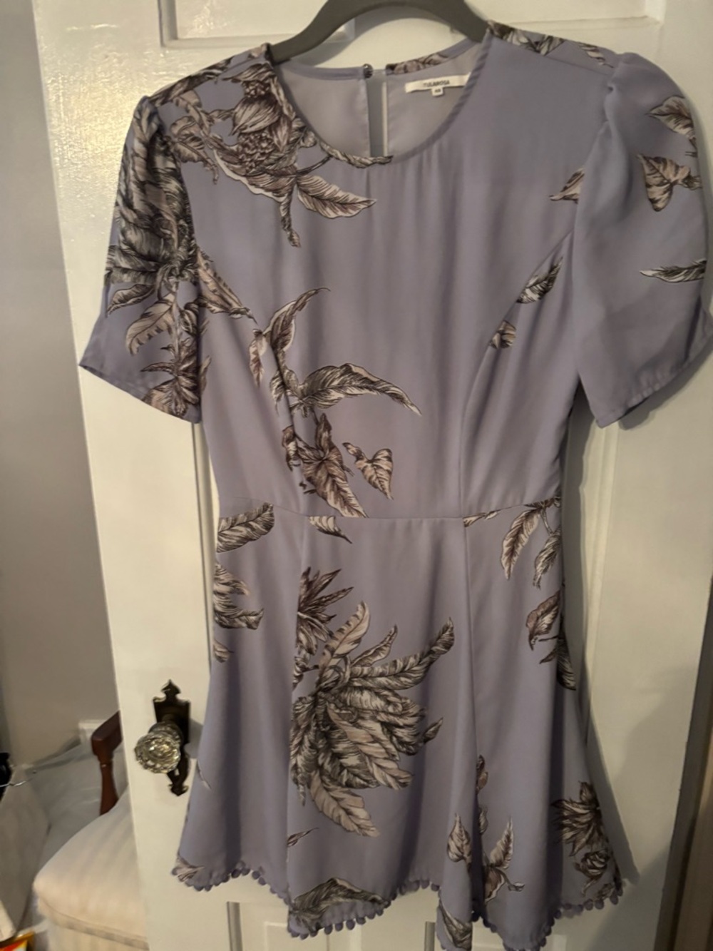 Tularosa Lavender Floral Fit-and-Flare Mini Dress